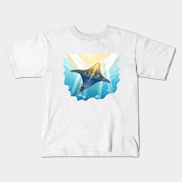 Eagle Ray Kids T-Shirt by zooleisurelife